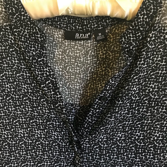 a.n.a Polka Dot | Dotted Sheer Blouse | M - Picture 3 of 6
